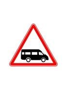 black bus in a traffic sign as a picture for clipart