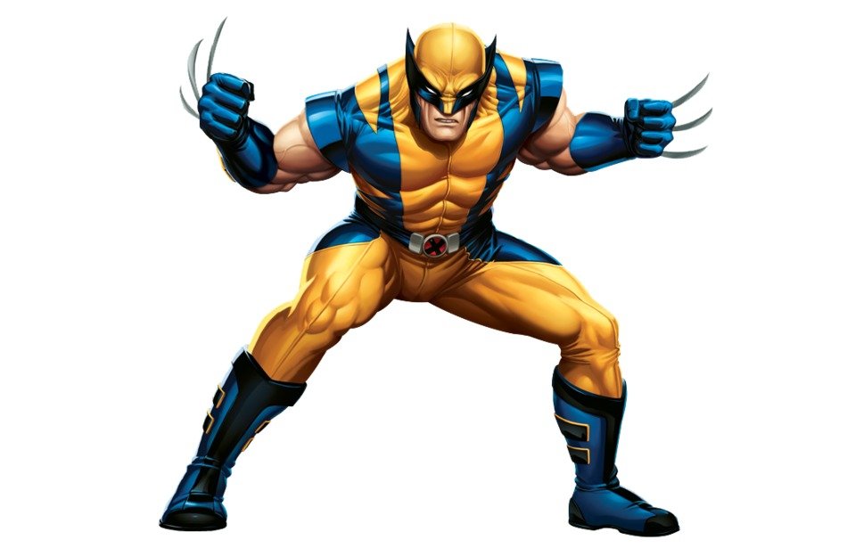 painted Wolverine in a gold suit