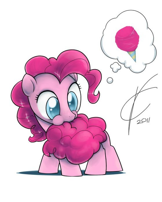 Clipart of My Little Pony eats Cotton Candy