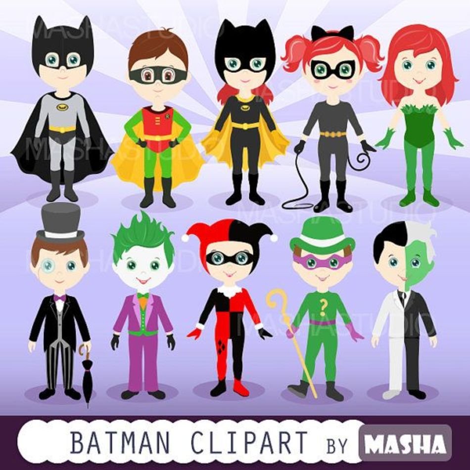Digital Clipart BATMAN CLIPART Hero By MashaStudio Batman