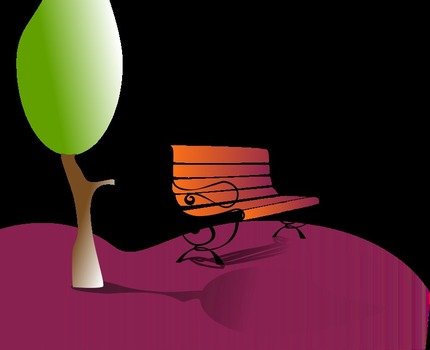 Tree In A Park Banco Y Arbol En Parque By Menosmedia Bench And