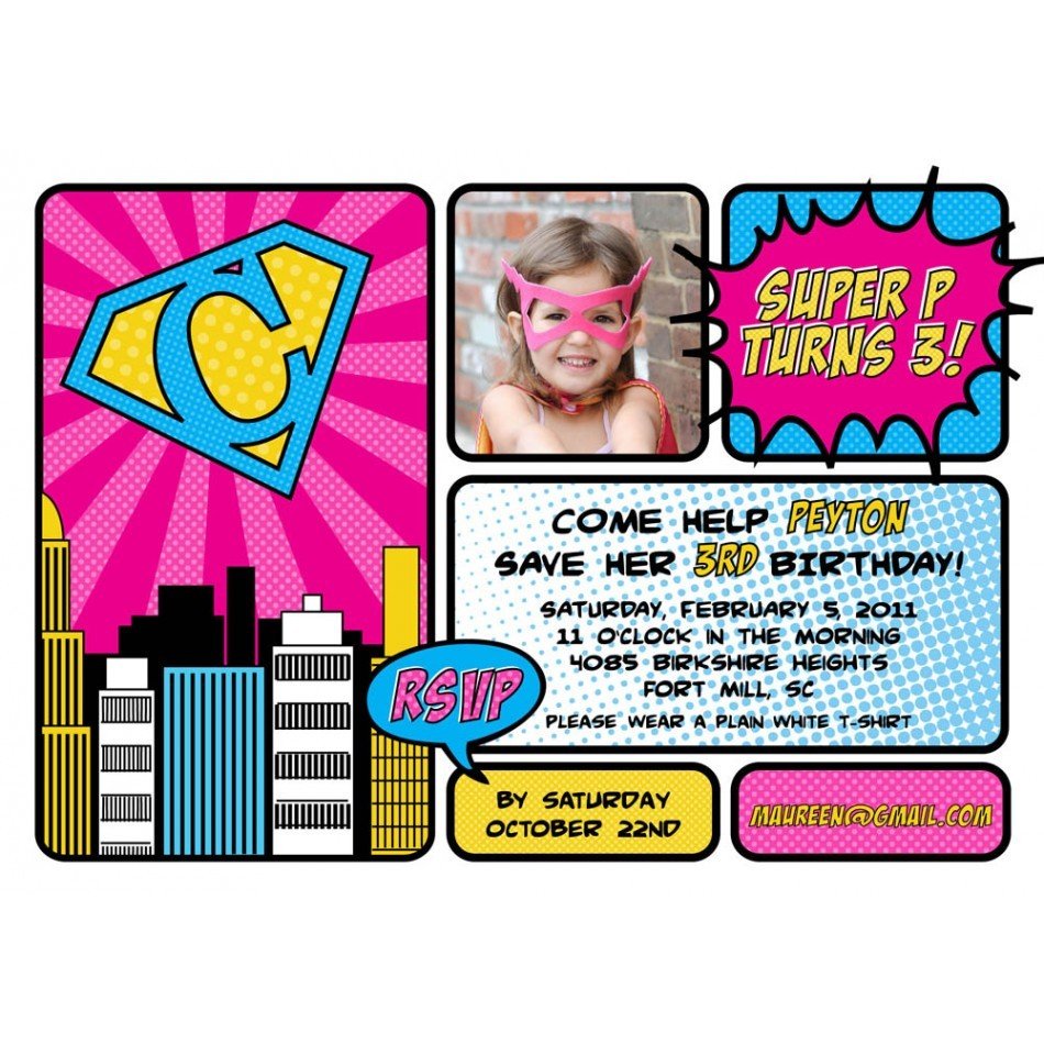superhero Birthday invitation