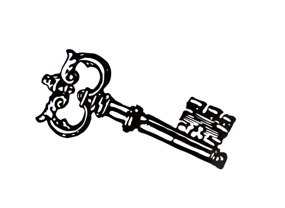 Skeleton Key Silhouette drawing free image download