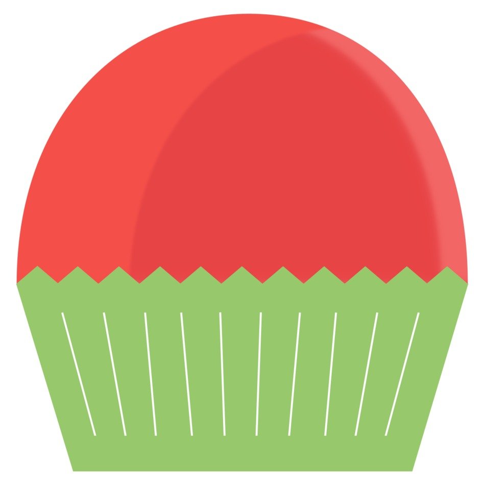 red cupcake for a watermelon party