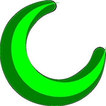 Green Crescent Moon Clip Art