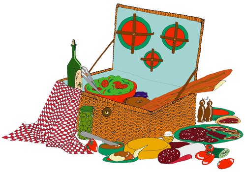 Cartoon Picnic Food