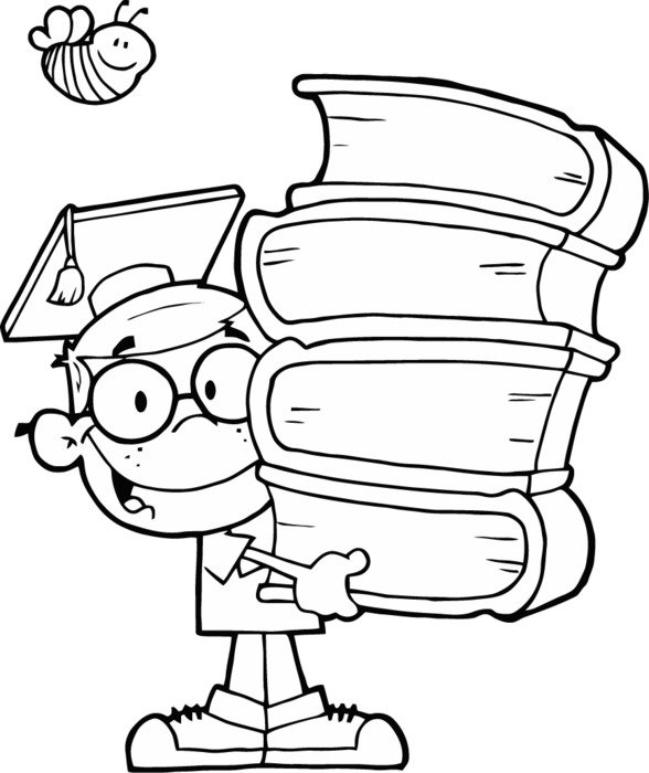 coloring page with graduate