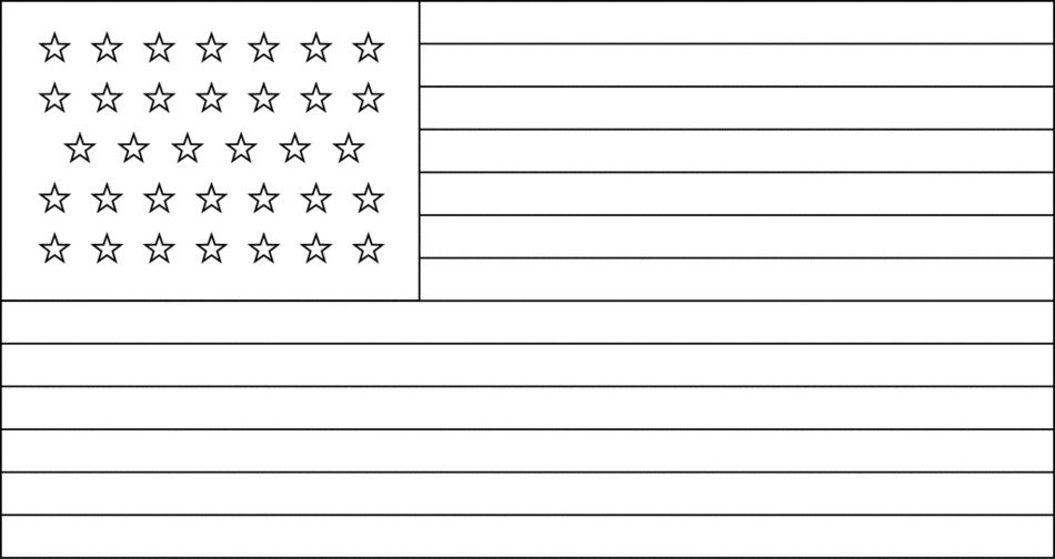 United States Flag Clip Art Black And White N3