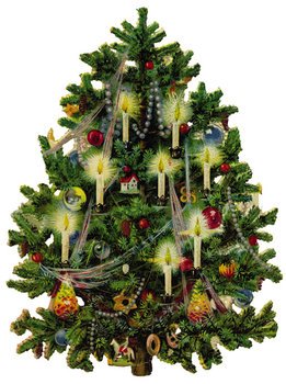 Vintage Christmas Tree Clip Art N3