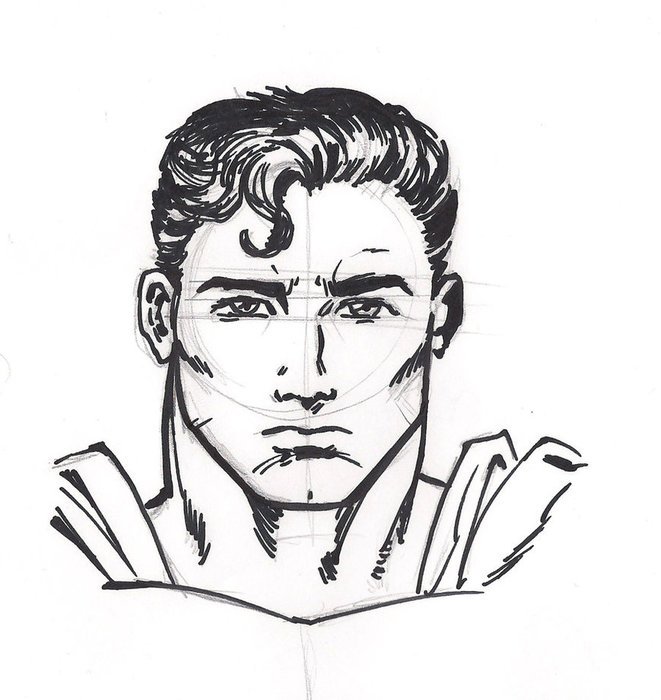 sketch of Superman face