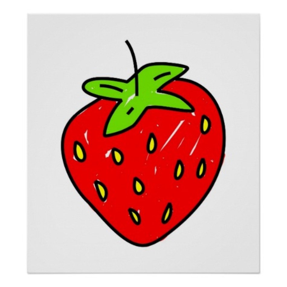 Lustige Erdbeeren Poster