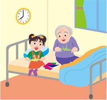Grandmother And Granddaughter Cartoon