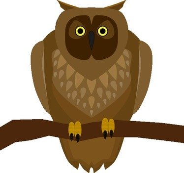 Owl Sitting On Branch Clip Art
