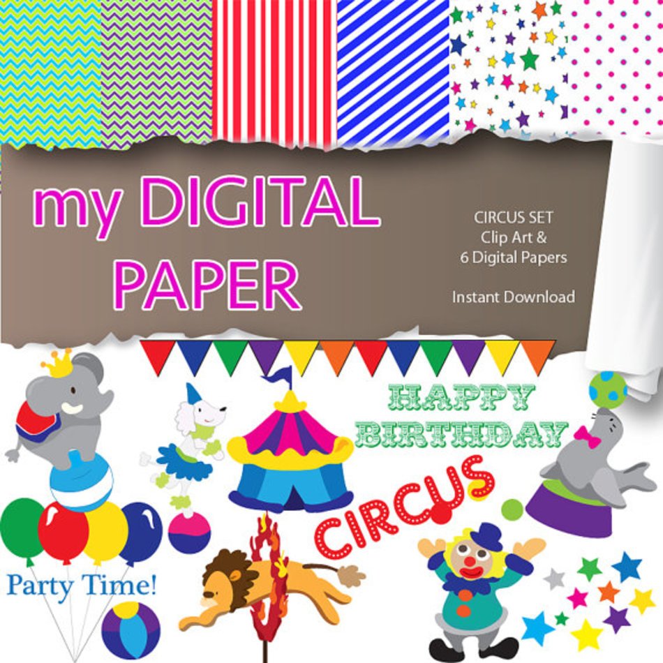 Circus Elephant On Ball Clip Art N2