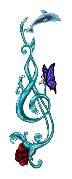 Cool Treble Clef for Tattoo