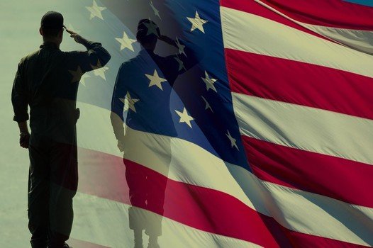 Military Saluting Flag