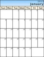 01 January Calendar Blue drawing