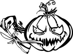 Clip Art Halloween Coloring Pages drawing