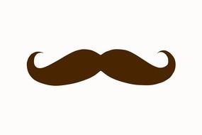 Brown cartoon mustache clipart