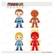 Invisible Woman And The Human Torch Clipart Instant Digital Download