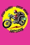 Cartoon Funny Motorcycle clipart