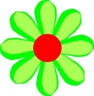 Green Cartoon Flower Clip Art N2