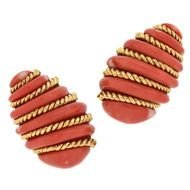 1950s Coral Earrings