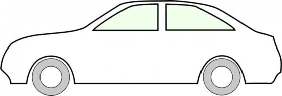 drawing of a car side view on a white background