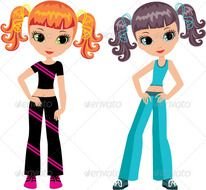 Two Girls Clip Art N3
