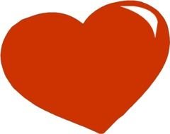 red and white heart, drawing