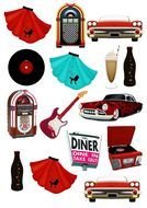 attributes for the 50s as a graphic image