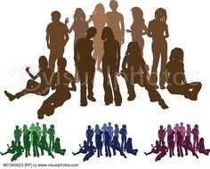 Group Of Friends Silhouette Illustration N2