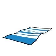 blue and white beach towel