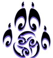Purple Wolf Paw Print Tattoos