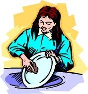 Girl Washing Face Clip Art N10