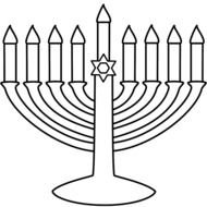 Black and white drawing of Hanakkah Gelt clipart