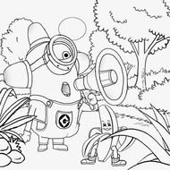 clipart of the minion in a forest