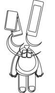 Ä°llustration of Black And White Cartoon Rabbit