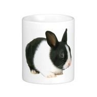 Bunny Rabbit Black amp White Mugs