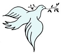 Clip art of dove with branch