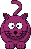 purple Cartoon Cat with tail up