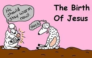 cartoon Baby Jesus With Sheep