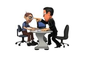 people at office desks as clipart