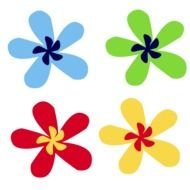 Rainbow Flowers as a graphic illustration