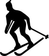 Skier Silhouette Clip Art N8