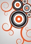 Circles and Swirls at grey background