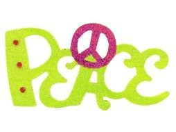 bright inscription "Peace" in the picture