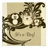 Owl Baby Shower Invitation Templates