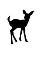 Baby Deer, black Silhouette