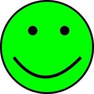 Green Smiley Face Clip Art N35